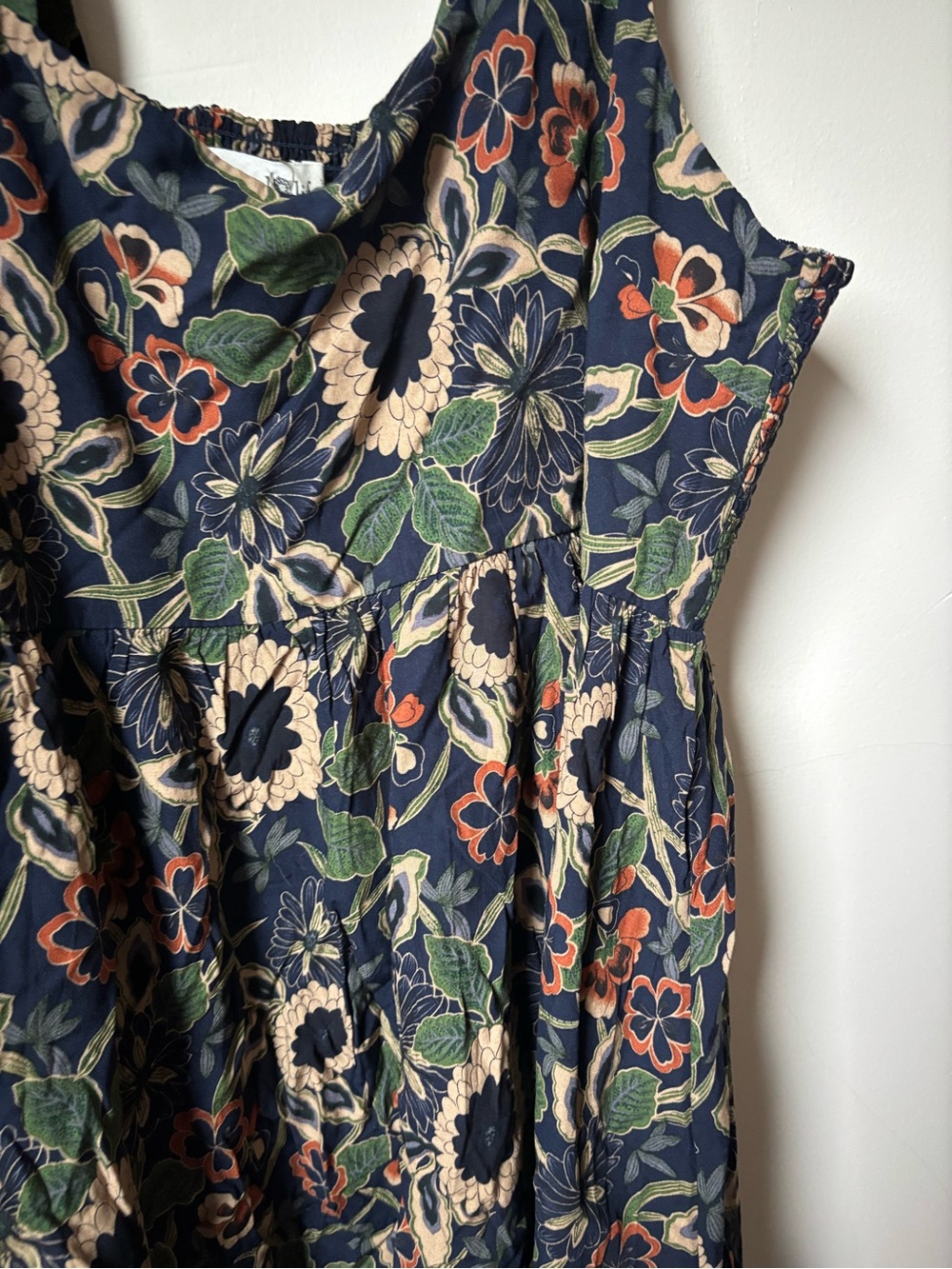 Natural life navy floral print babydoll mini dress - Picture 2 of 4